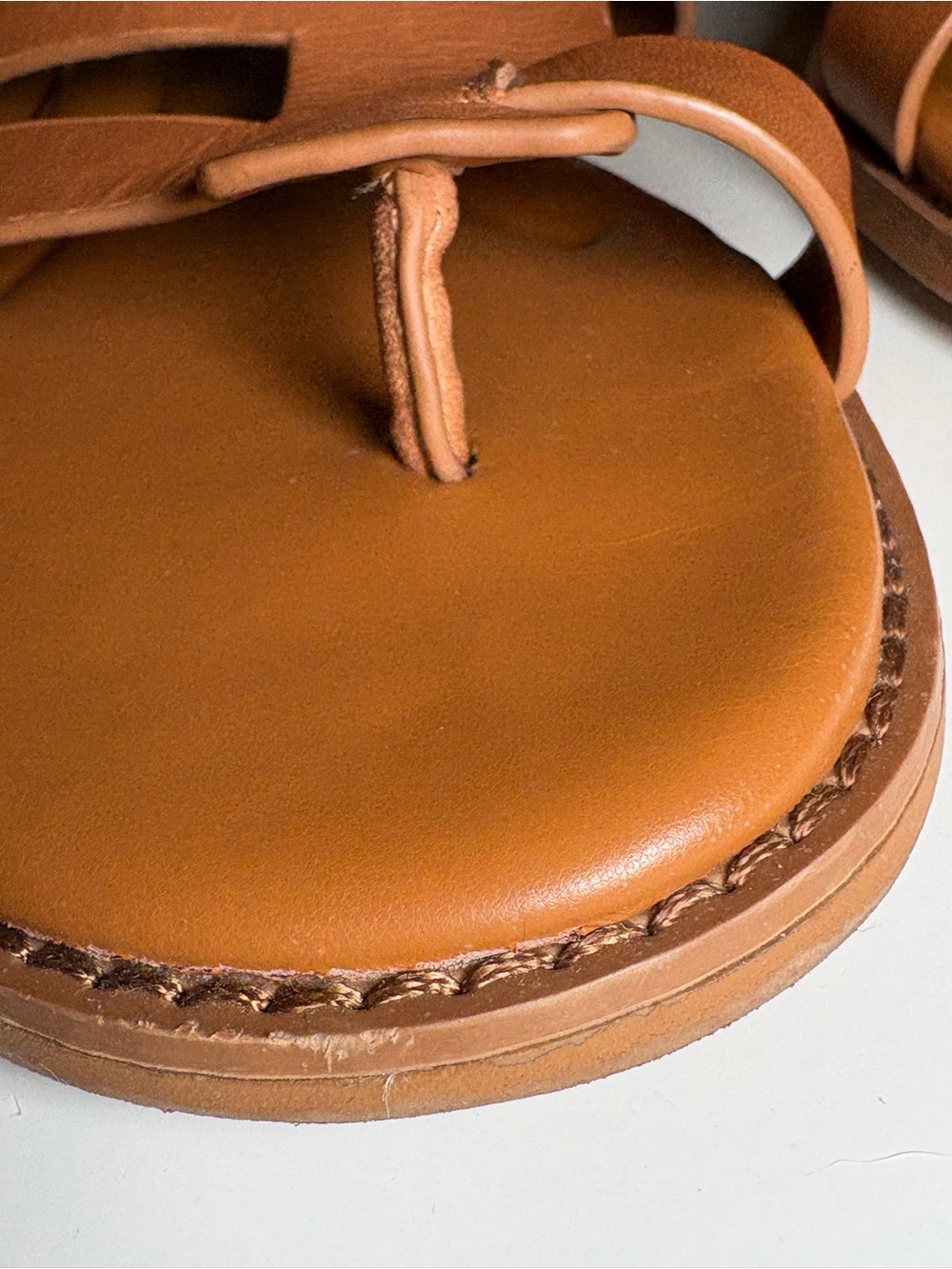 Franco Sarto A-Gretta Leather Sandals Women’s Size 7.5M Cognac Brown - Picture 5 of 15